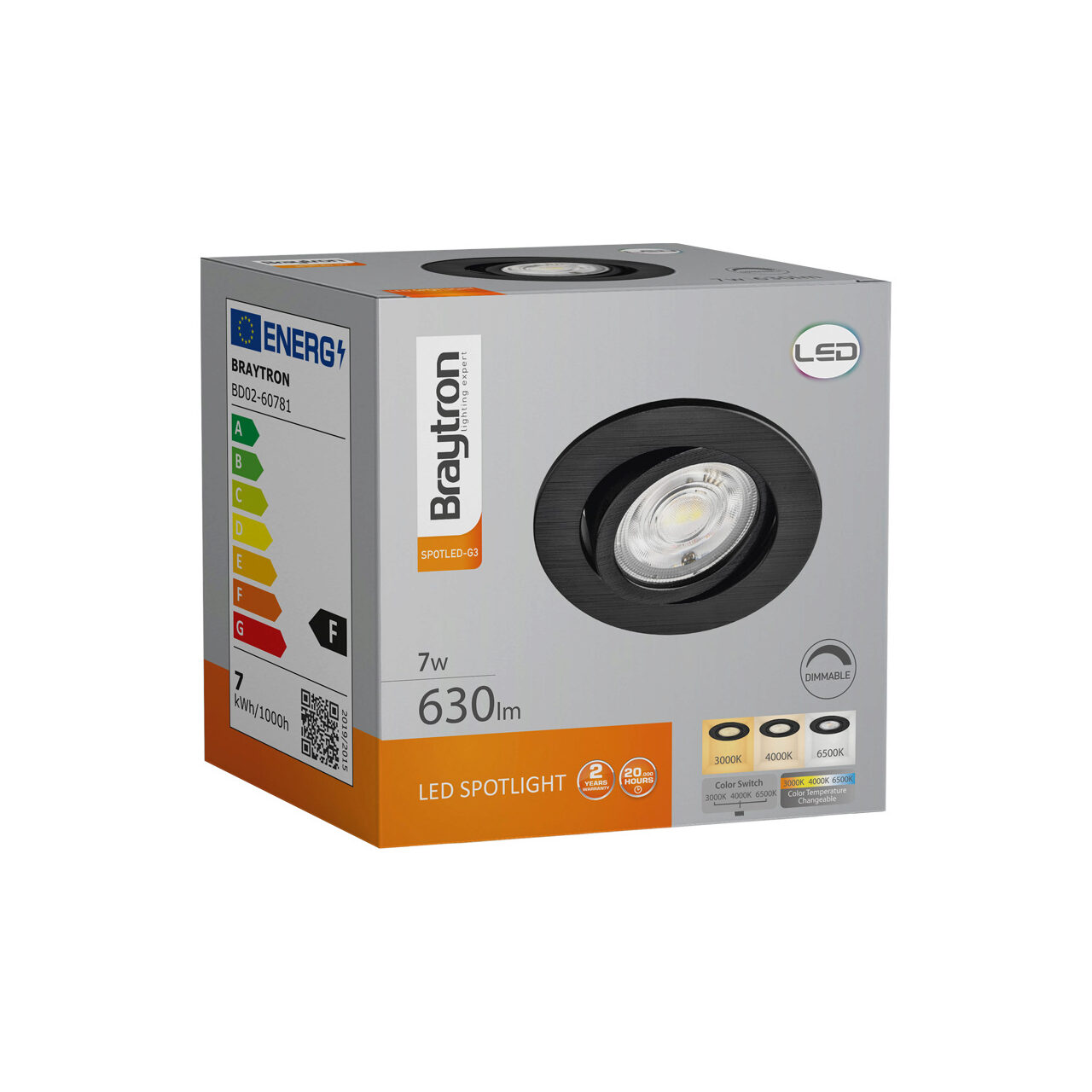 SPOT LED ROTUND 7W 3IN1 DIM 230V IP20 NEGRU ROTABI - imagine 7