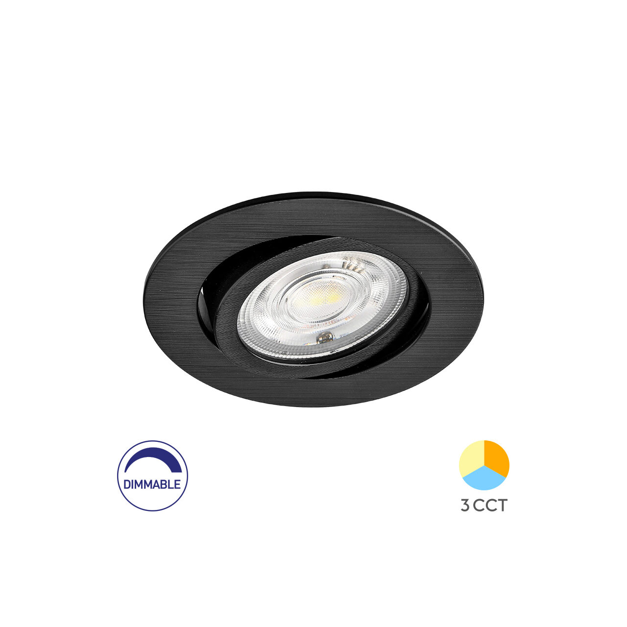 SPOT LED ROTUND 7W 3IN1 DIM 230V IP20 NEGRU ROTABI - Instadepot