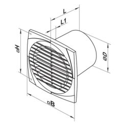 Alternative view of Ventilator axial, Julien Stile, Vents 125 DV, evacuare, grila patrata, cu plasa, actionare cu fir, diametru 125 mm, 180 mc/h
