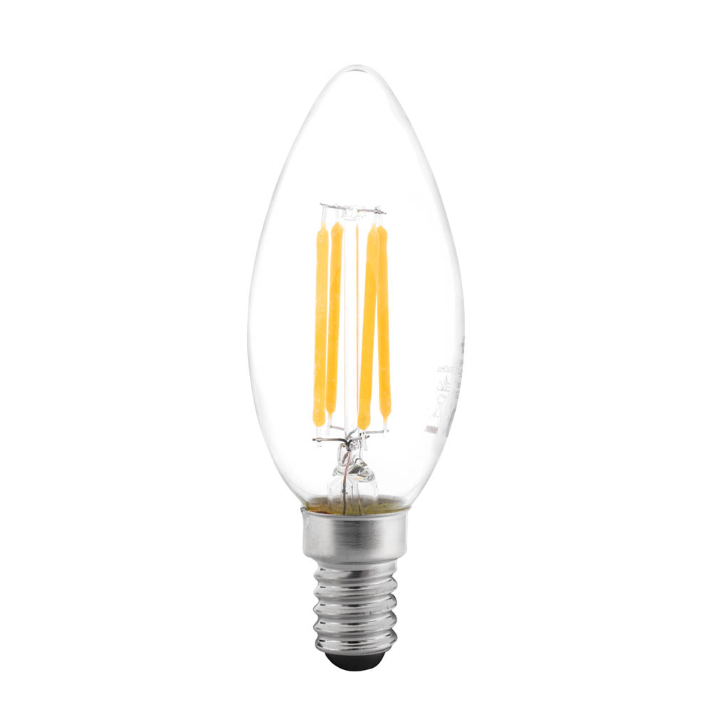 Bec LED filament lumanare 4W E14 6500K
